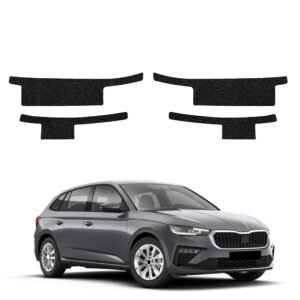 Komplektas 4w1 Juoda techninė apsauginė danga slenksčiams Skoda Scala (2023-2026) GRIZZ HeavyDuty Black
