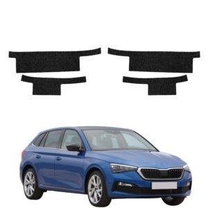 Komplektas 4w1 Juoda techninė apsauginė danga slenksčiams Skoda Scala (2019-2023) GRIZZ HeavyDuty Black