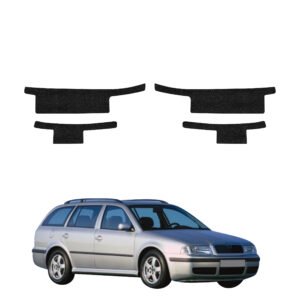 Komplektas 4w1 Juoda techninė apsauginė danga slenksčiams Skoda Octavia universalas (1996-2010) GRIZZ HeavyDuty Black