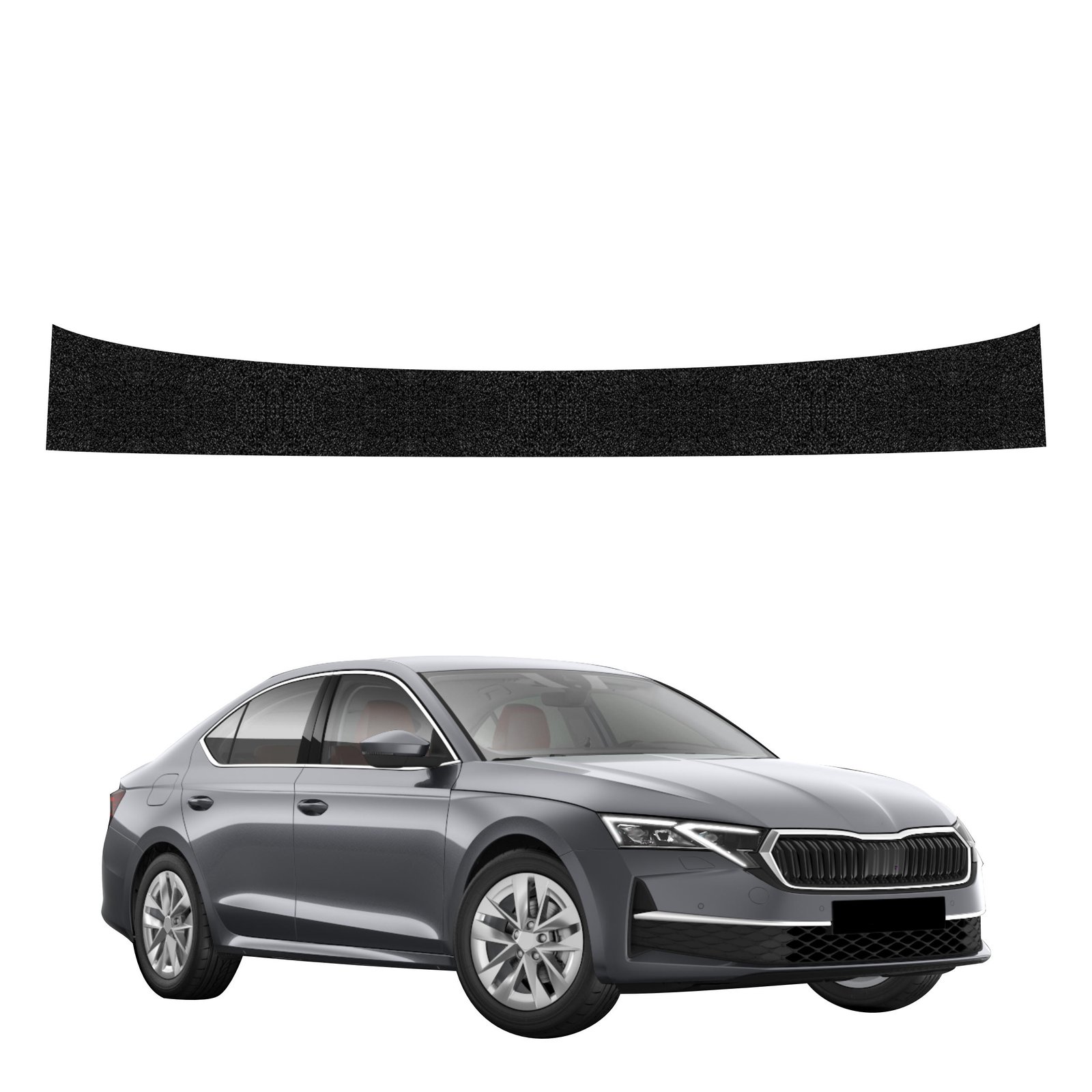 Juoda techninė apsauginė danga bagažinės slenksčiui Skoda Octavia 4 hečbekas Facelifting (2024-2026) GRIZZ HeavyDuty Black
