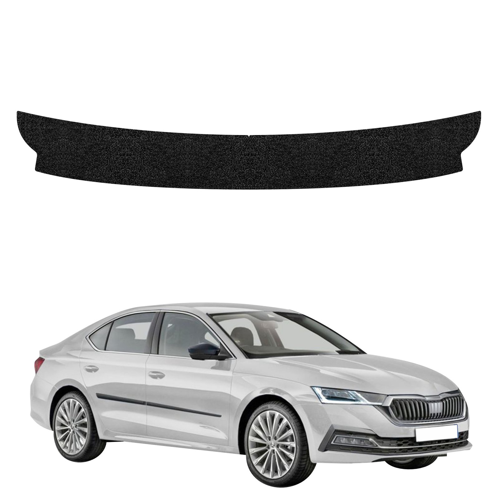 Juoda techninė apsauginė danga bagažinės slenksčiui Skoda Octavia 4 hečbekas (2019-2024) GRIZZ HeavyDuty Black