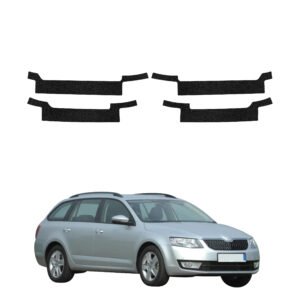 Komplektas 4w1 Juoda techninė apsauginė danga slenksčiams Skoda Octavia 3 universalas 5D (2017-2020) GRIZZ HeavyDuty Black