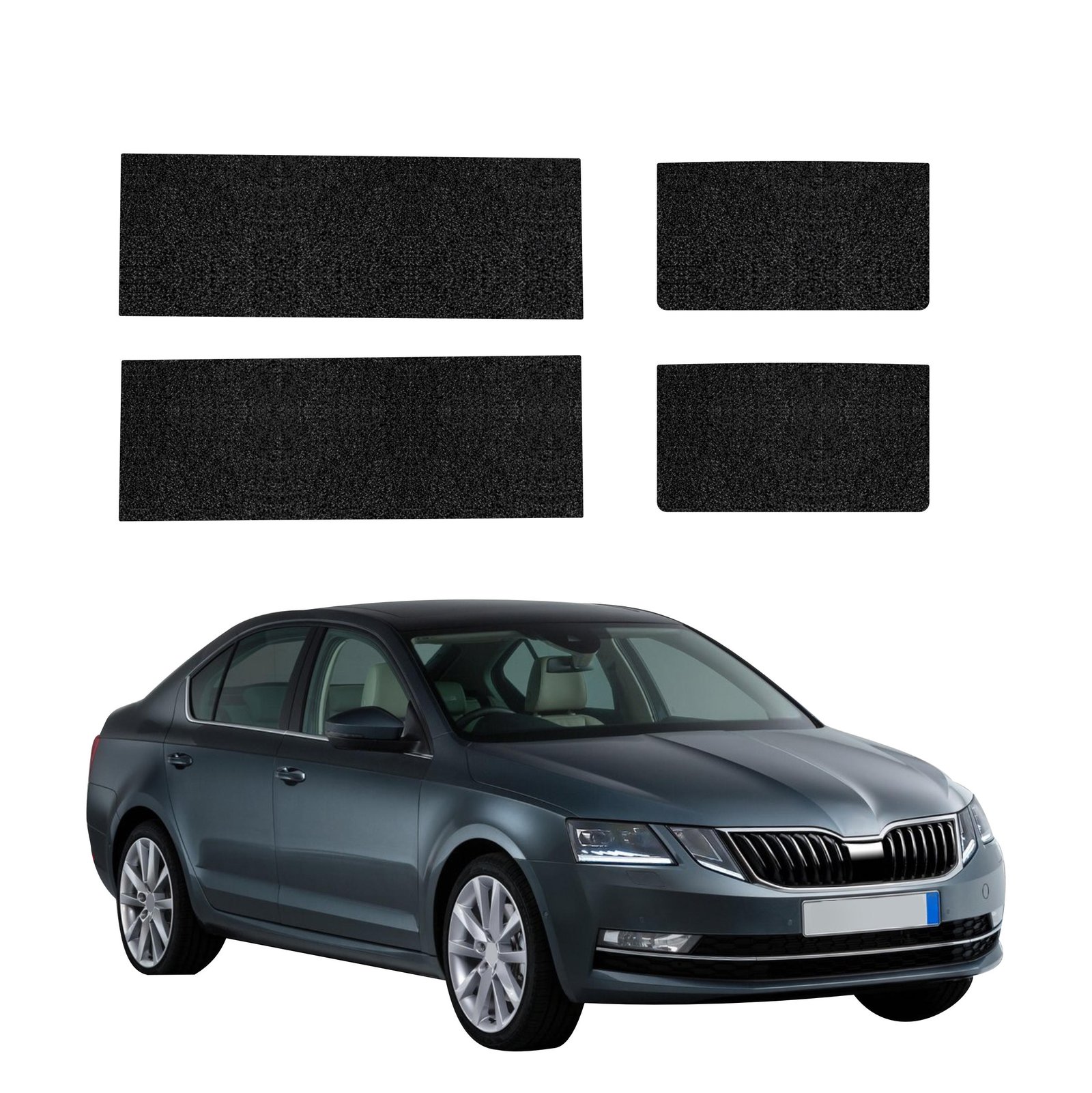 Komplektas 4w1 Juoda techninė apsauginė danga slenksčiams Skoda Octavia 3 (2017-2020) GRIZZ HeavyDuty Black