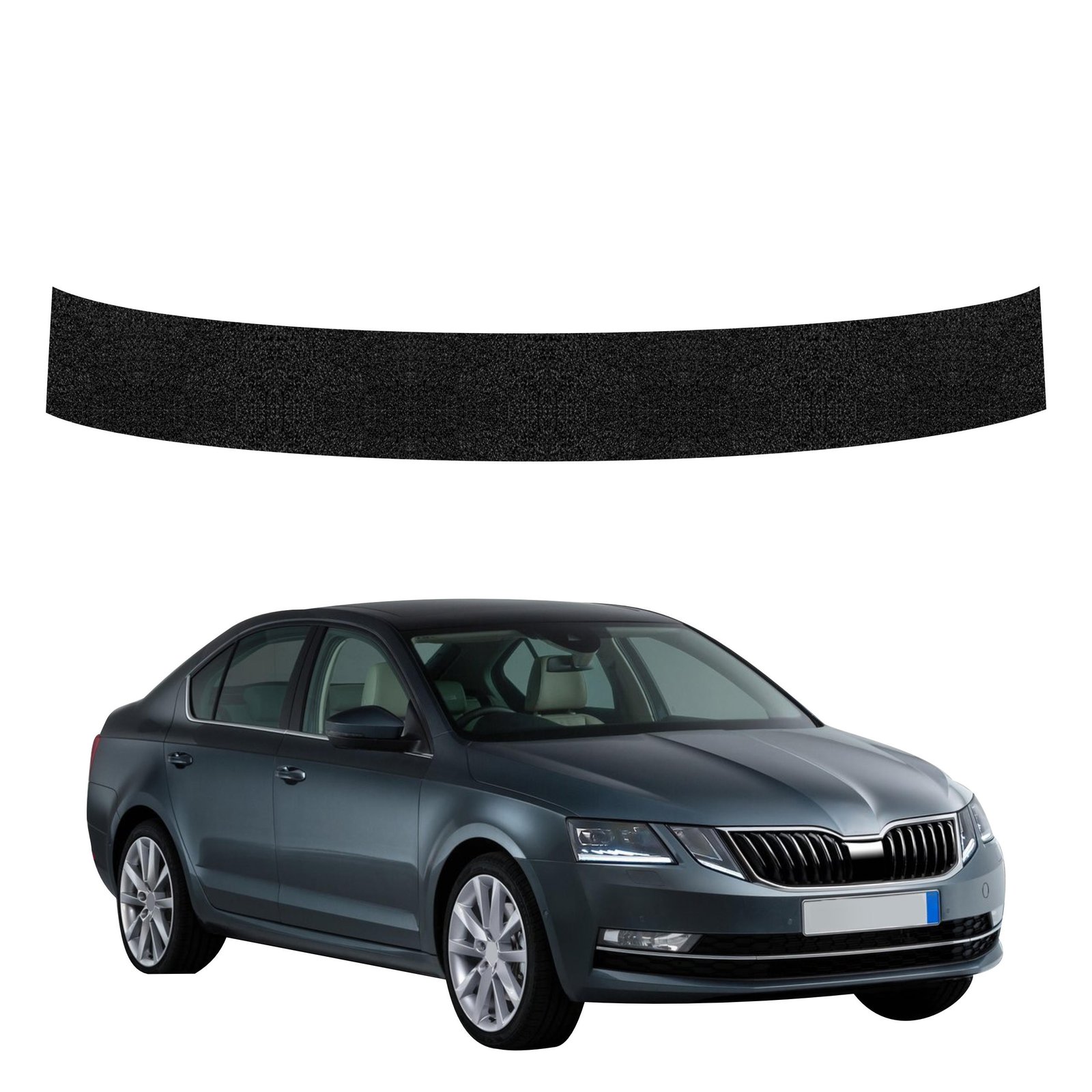 Juoda techninė apsauginė danga bagažinės slenksčiui Skoda Octavia 3 (2017-2020) GRIZZ HeavyDuty Black