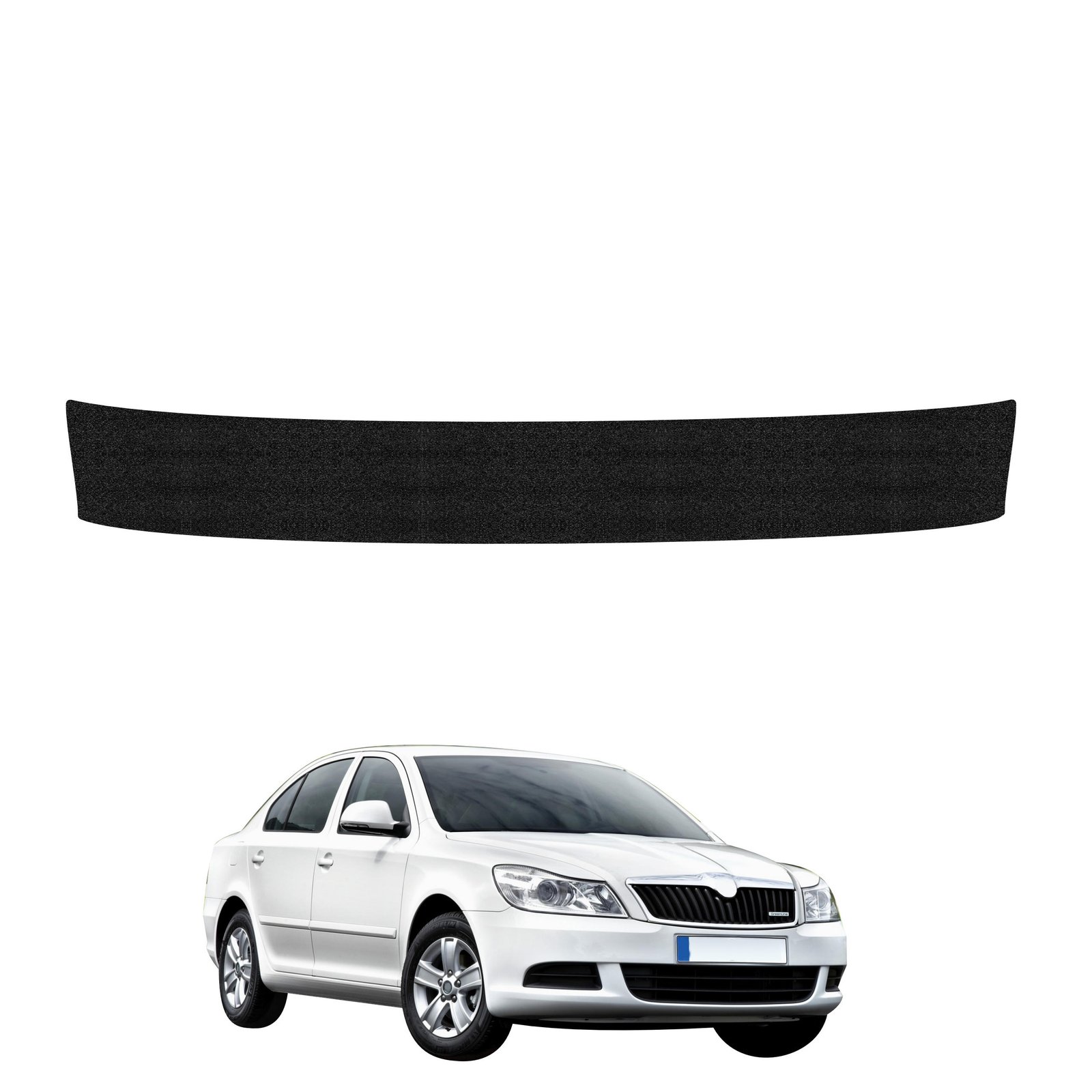 Juoda techninė apsauginė danga bagažinės slenksčiui Skoda Octavia 2 Sedan Facelifting (2008-2013) GRIZZ HeavyDuty Black