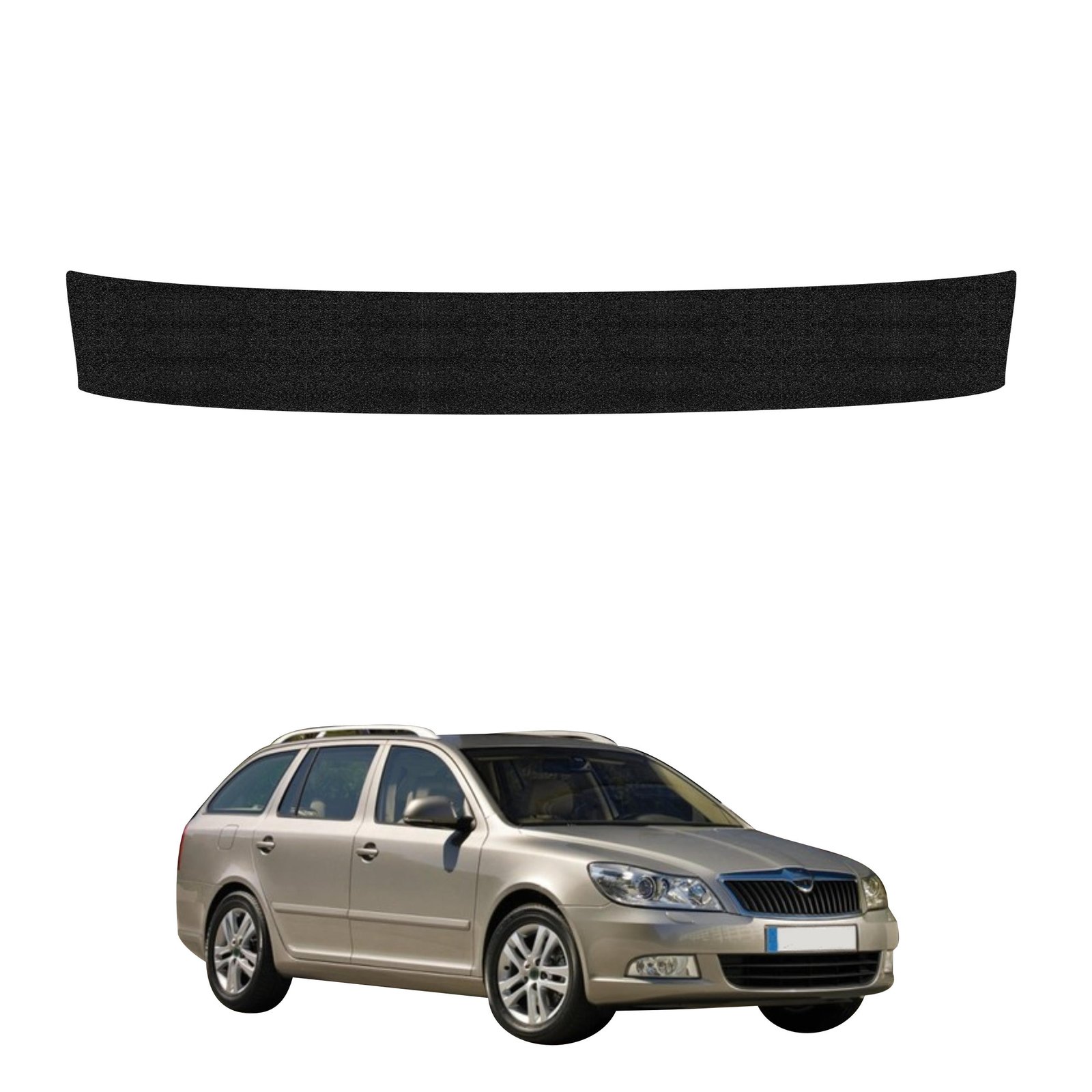 Juoda techninė apsauginė danga bagažinės slenksčiui Skoda Octavia 2 universalas Facelifting (2008-2013) GRIZZ HeavyDuty Black