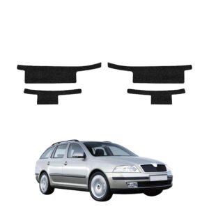 Komplektas 4w1 Juoda techninė apsauginė danga slenksčiams Skoda Octavia 2 universalas (2004-2008) GRIZZ HeavyDuty Black