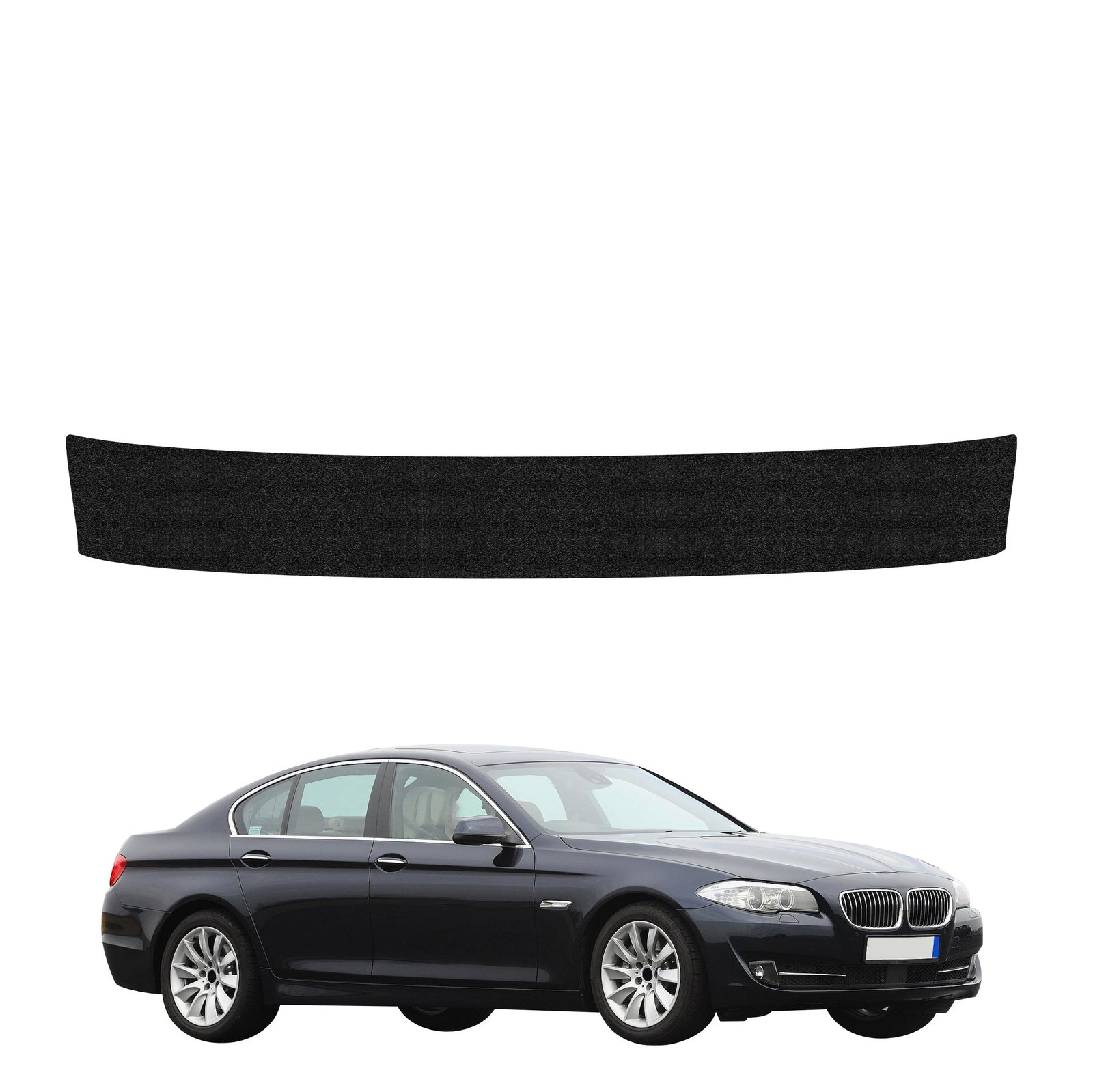 Juoda techninė apsauginė danga bagažinės slenksčiui BMW 5 F10 Sedan PreLCI (2010-2012) GRIZZ HeavyDuty Black