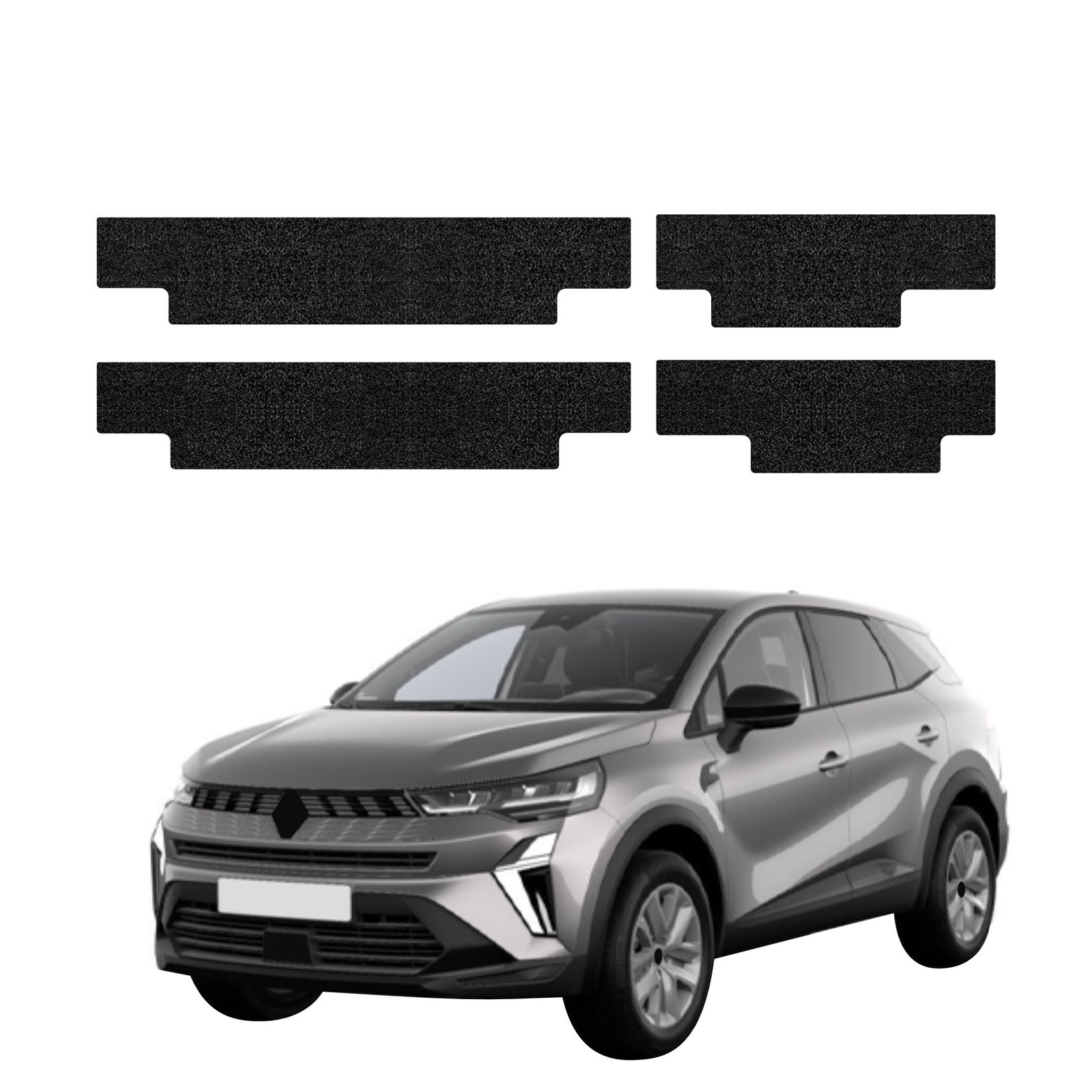 Komplektas 4w1 Juoda techninė apsauginė danga visiems slenksčiams Renault Symbioz (2024-2026) GRIZZ HeavyDuty Black