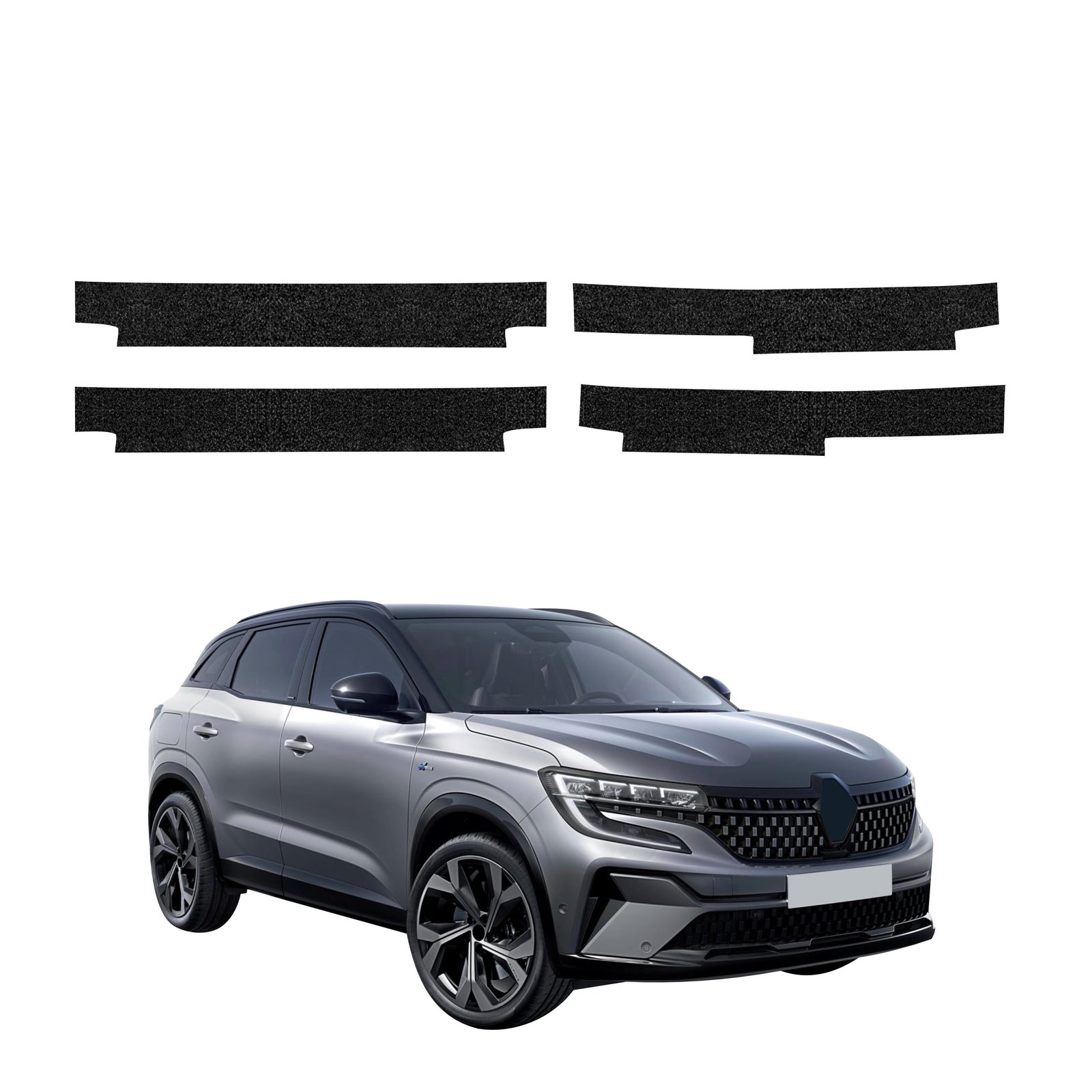Komplektas 4w1 Juoda techninė apsauginė danga slenksčiams Renault Austral (2022-2026) GRIZZ HeavyDuty Black