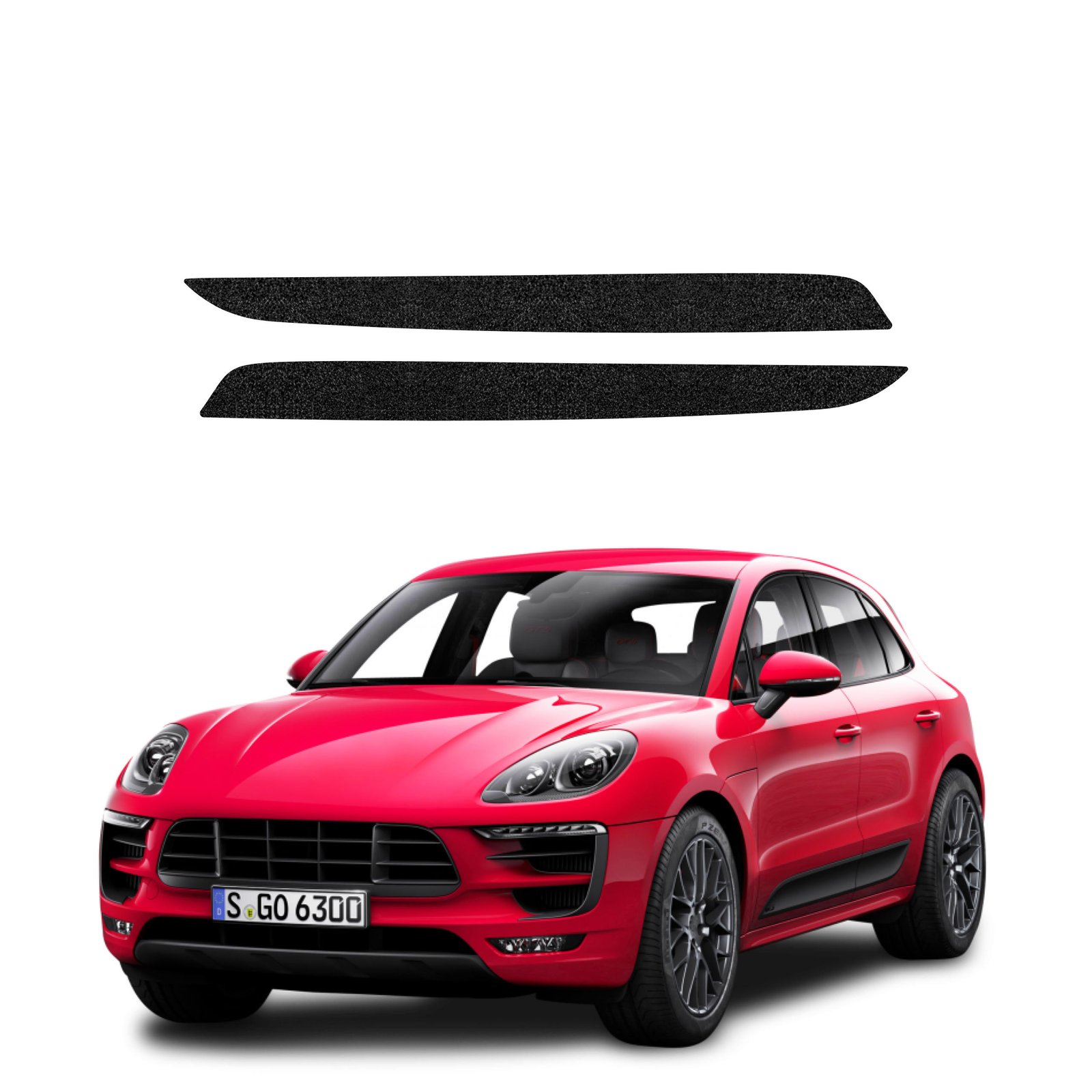Komplektas 2w1 Juoda techninė apsauginė danga slenksčiams Porsche Macan GTS (2021-2024) GRIZZ HeavyDuty Black