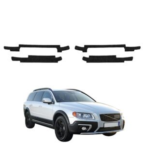 Komplektas 4w1 Juoda techninė apsauginė danga slenksčiams Volvo XC70 3 universalas 5D (2013-2016) GRIZZ HeavyDuty Black