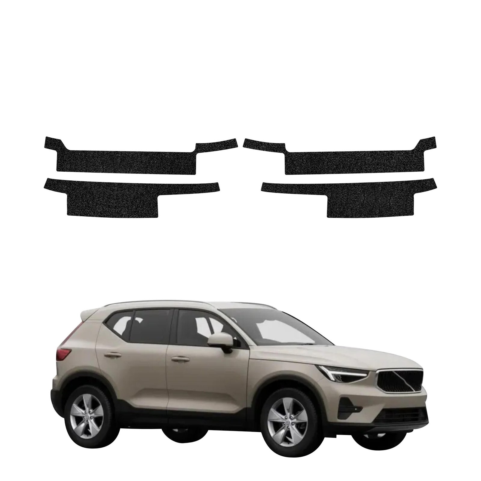 Komplektas 4w1 Juoda techninė apsauginė danga slenksčiams Volvo XC40 (2022-2026) GRIZZ HeavyDuty Black