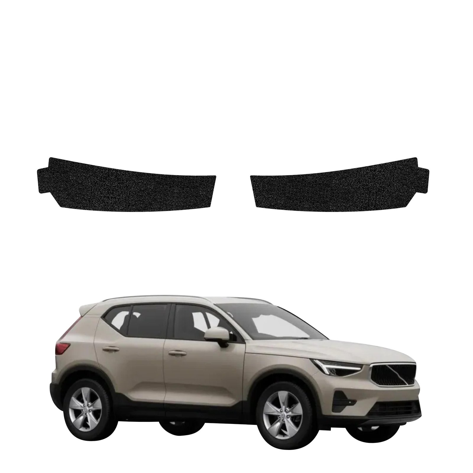Komplektas 2w1 Juoda techninė apsauginė danga bagažinės slenksčiui Volvo XC40 (2022-2026) GRIZZ HeavyDuty Black