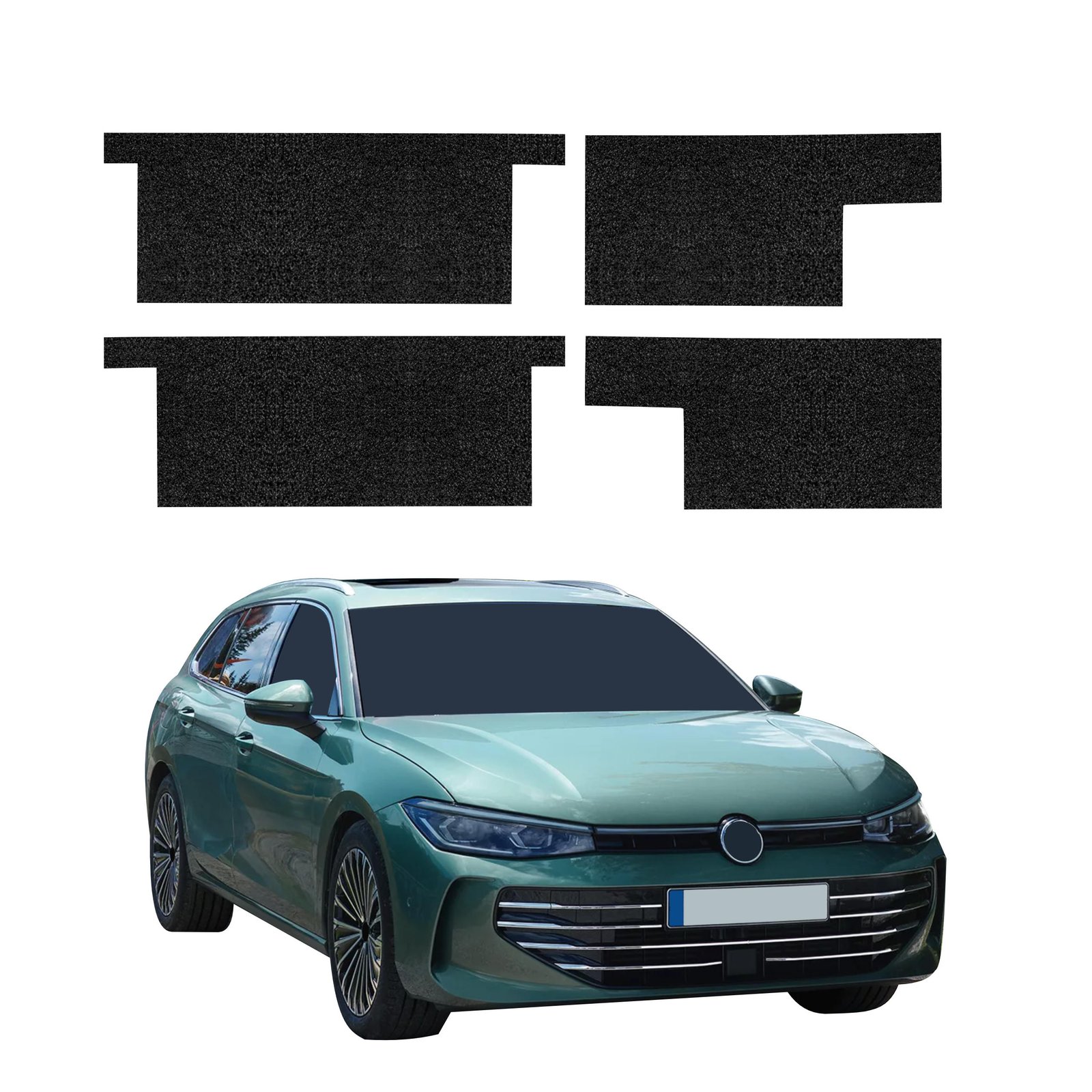 Komplektas 4w1 Juoda techninė apsauginė danga slenksčiams Volkswagen Passat B9 (2024-2026) GRIZZ HeavyDuty Black