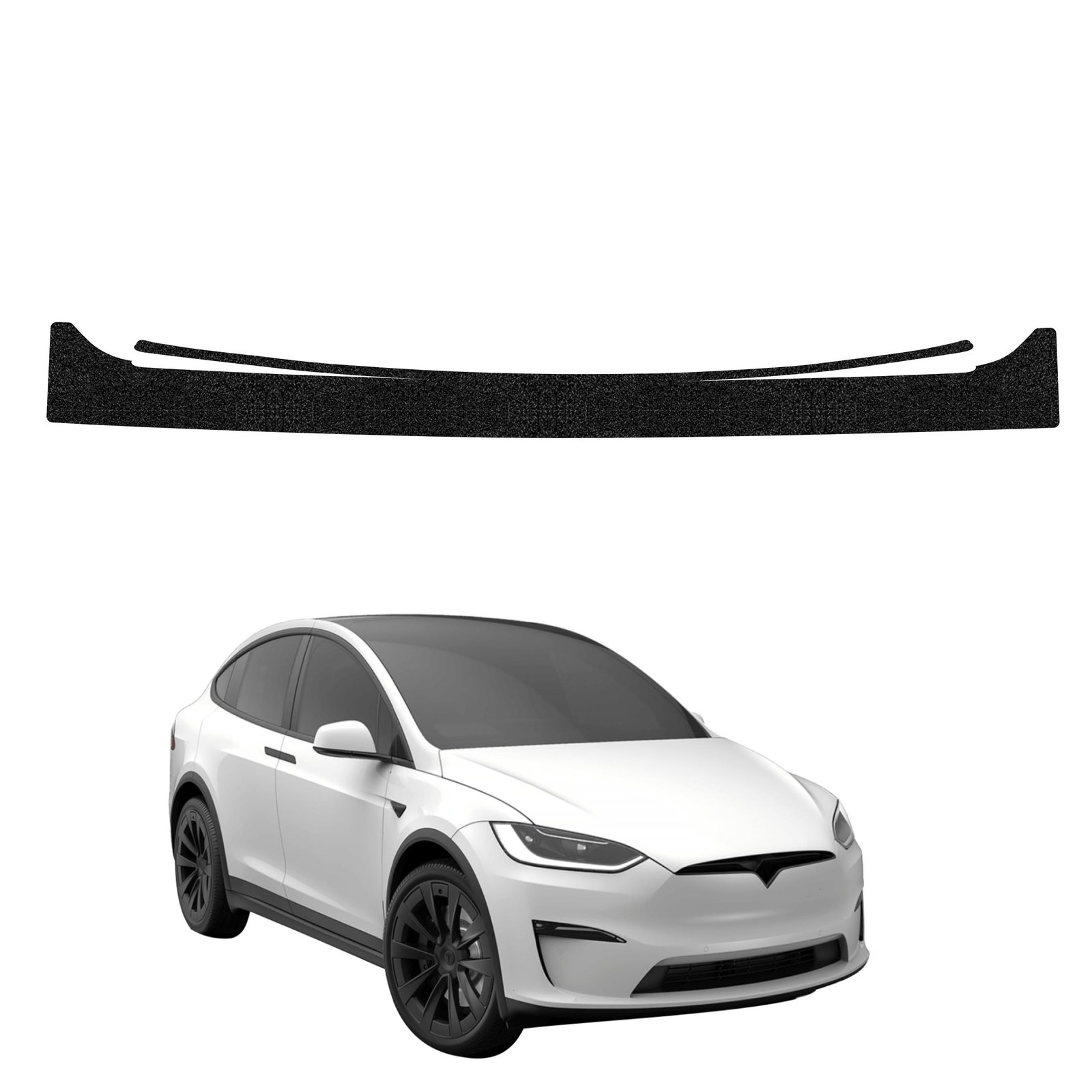 Juoda techninė apsauginė danga bagažinės slenksčiui Tesla Model X (2021-2026) GRIZZ HeavyDuty Black