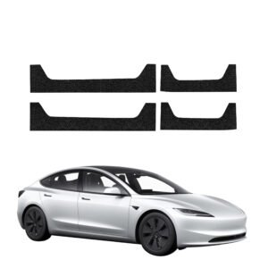 Komplektas 4w1 Juoda techninė apsauginė danga slenksčiams Tesla Model 3 (2021-2025) GRIZZ HeavyDuty Black
