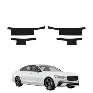 Komplektas 4w1 Juoda techninė apsauginė danga slenksčiams Volvo S90 Sedan 5D (2016-2020) GRIZZ HeavyDuty Black