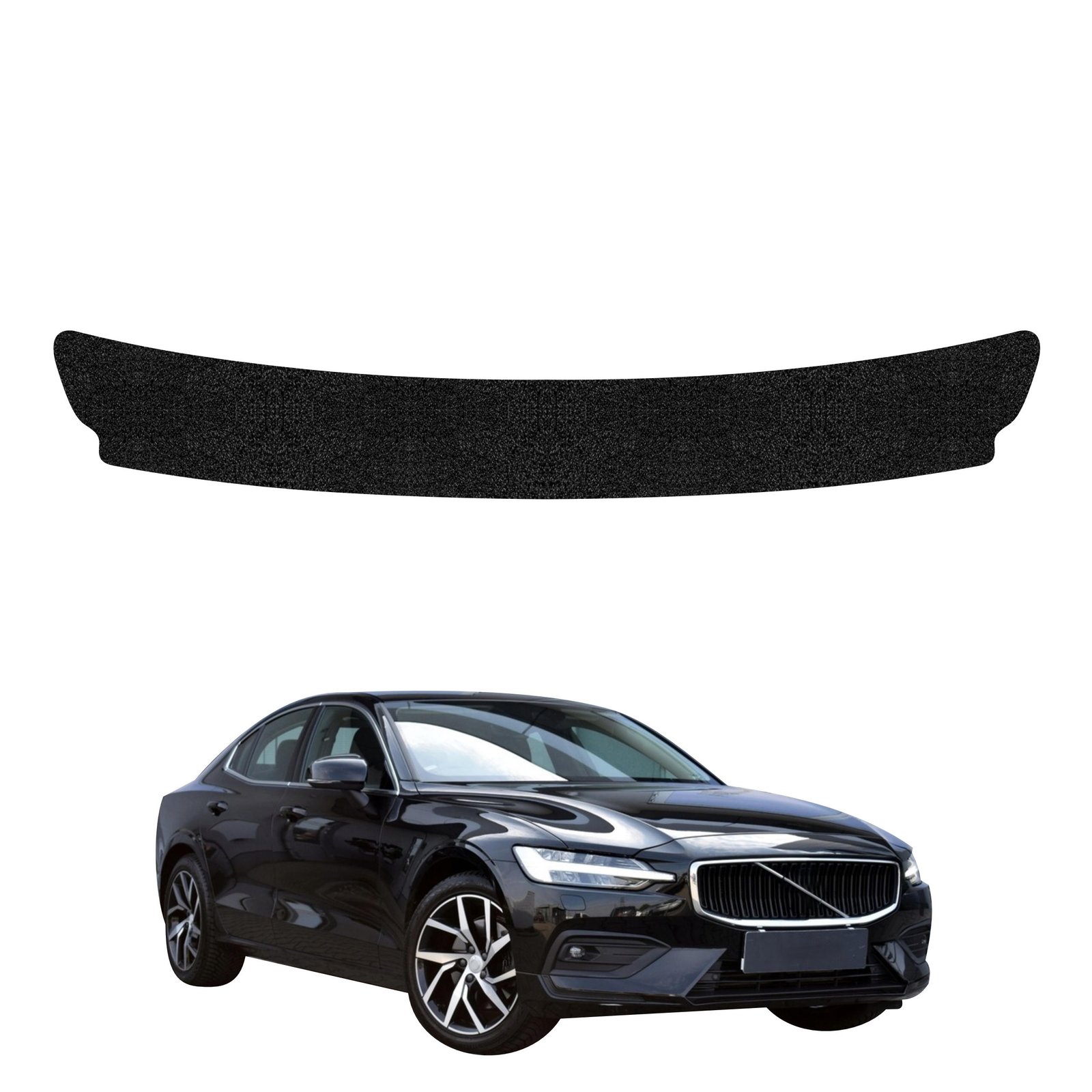 Juoda techninė apsauginė danga bagažinės slenksčiui Volvo S60 3 Sedan 4D (2019-2024) GRIZZ HeavyDuty Black
