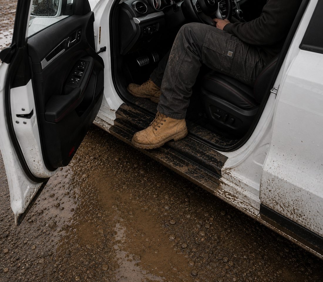 Komplektas 4w1 Juoda techninė apsauginė danga slenksčiams Volkswagen Tiguan 3 (2024-2026) GRIZZ HeavyDuty Black - Image 2