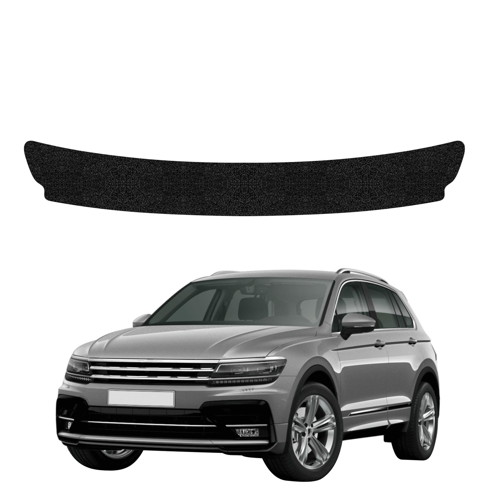 Juoda techninė apsauginė danga bagažinės slenksčiui Volkswagen Tiguan 2 (2016-2020) GRIZZ HeavyDuty Black
