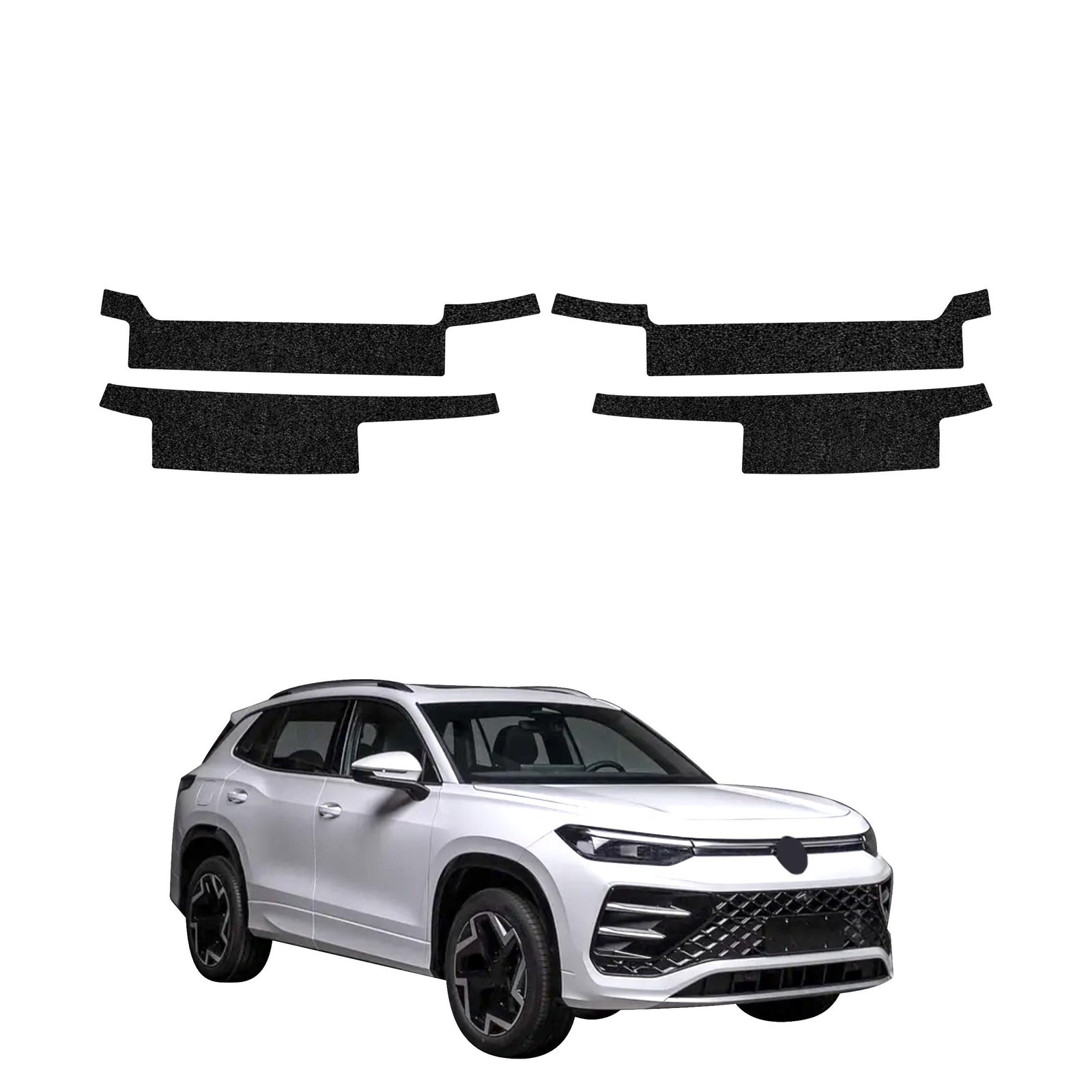 Komplektas 4w1 Juoda techninė apsauginė danga slenksčiams Volkswagen Tayron (2025-2026) GRIZZ HeavyDuty Black