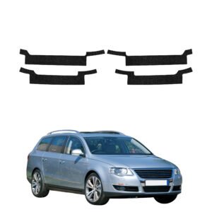 Komplektas 4w1 Juoda techninė apsauginė danga slenksčiams Volkswagen Passat B6 Variant (2005-2010) GRIZZ HeavyDuty Black
