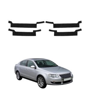 Komplektas 4w1 Juoda techninė apsauginė danga slenksčiams Volkswagen Passat B6 Sedan (2005-2010) GRIZZ HeavyDuty Black