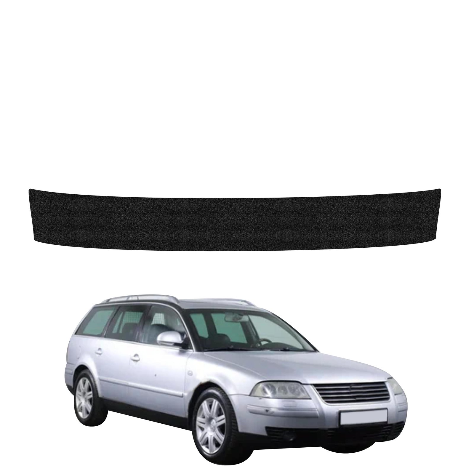 Juoda techninė apsauginė danga bagažinės slenksčiui Volkswagen Passat B5 Variant Facelifting (2000-2005) GRIZZ HeavyDuty Black