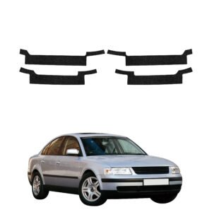 Komplektas 4w1 Juoda techninė apsauginė danga slenksčiams Volkswagen Passat B5 Sedan (1996-2000) GRIZZ HeavyDuty Black