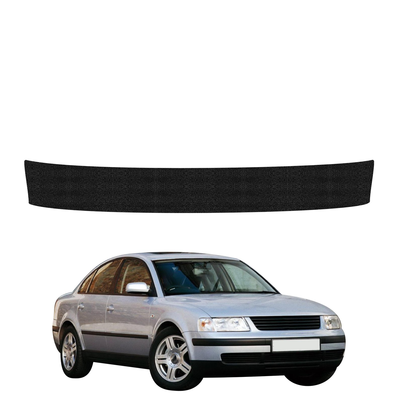 Juoda techninė apsauginė danga bagažinės slenksčiui Volkswagen Passat B5 Sedan (1996-2000) GRIZZ HeavyDuty Black