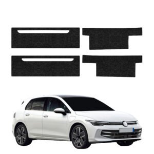 Komplektas 4w1 Juoda techninė apsauginė danga slenksčiams Volkswagen Golf 8 hečbekas (2024-2026) GRIZZ HeavyDuty Black