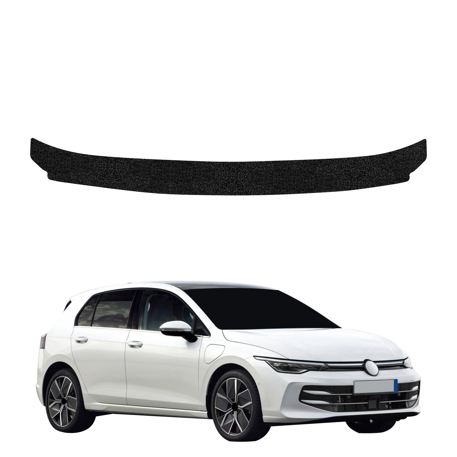 Juoda techninė apsauginė danga bagažinės slenksčiui Volkswagen Golf 8 hečbekas (2024-2026) GRIZZ HeavyDuty Black