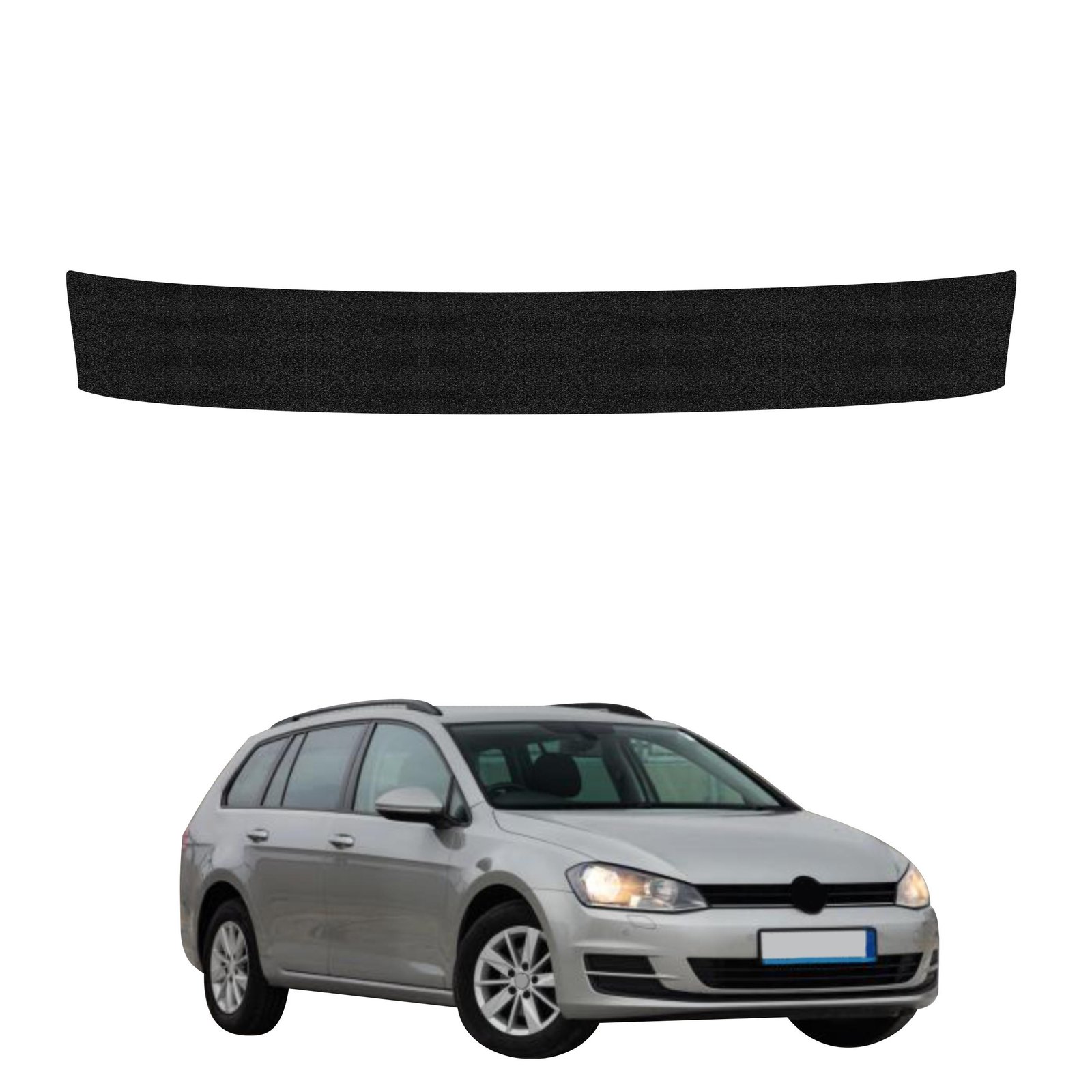 Juoda techninė apsauginė danga bagažinės slenksčiui Volkswagen Golf 7 Variant (2013-2020) GRIZZ HeavyDuty Black