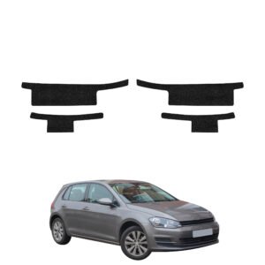 Komplektas 4w1 Juoda techninė apsauginė danga slenksčiams Volkswagen Golf 7 hečbekas 5D (2012-2020) GRIZZ HeavyDuty Black