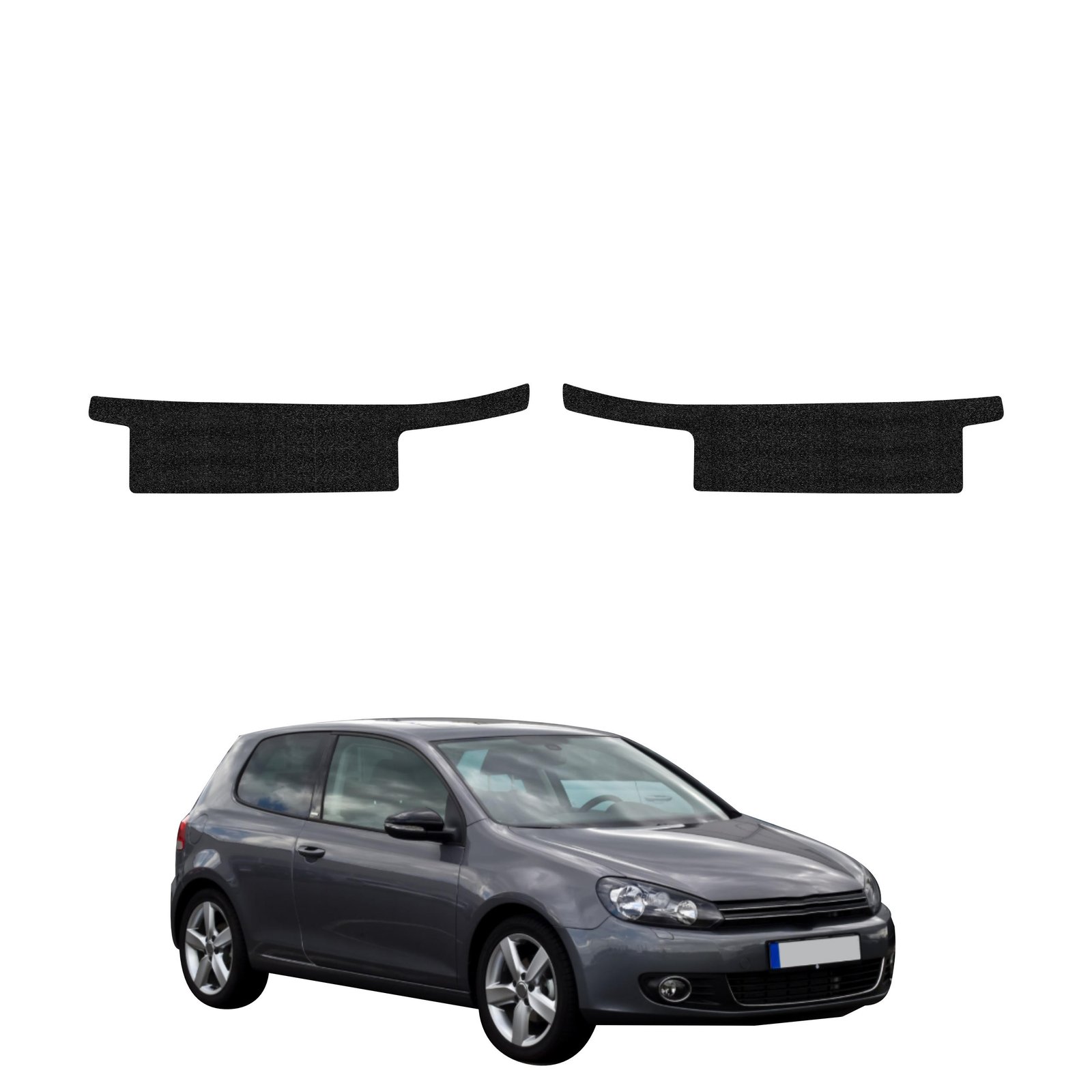 Komplektas 2w1 Juoda techninė apsauginė danga slenksčiams Volkswagen Golf 6 hečbekas 3D (2008-2012) GRIZZ HeavyDuty Black