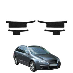 Komplektas 4w1 Juoda techninė apsauginė danga slenksčiams Volkswagen Golf 5 Variant (2003-2009) GRIZZ HeavyDuty Black