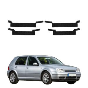 Komplektas 4w1 Juoda techninė apsauginė danga slenksčiams Volkswagen Golf 4 hečbekas 5D (1997-2003) GRIZZ HeavyDuty Black