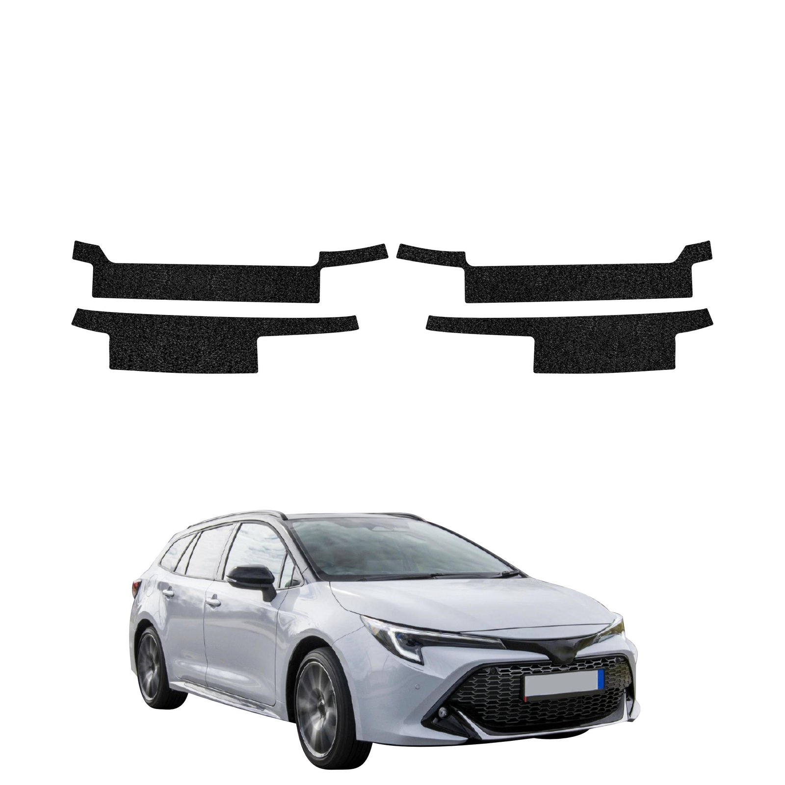 Komplektas 4w1 Juoda techninė apsauginė danga slenksčiams Toyota Corolla universalas (2019-2022) GRIZZ HeavyDuty Black