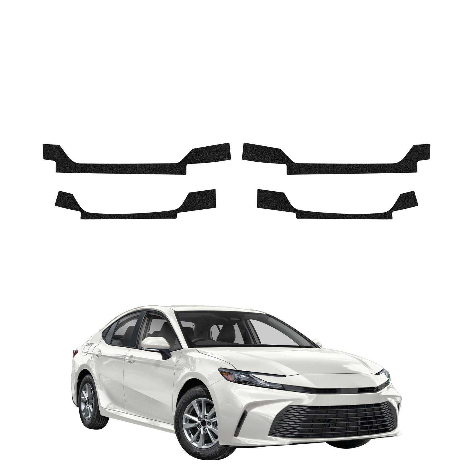 Komplektas 4w1 Juoda techninė apsauginė danga slenksčiams Toyota Camry (2025-2026) GRIZZ HeavyDuty Black