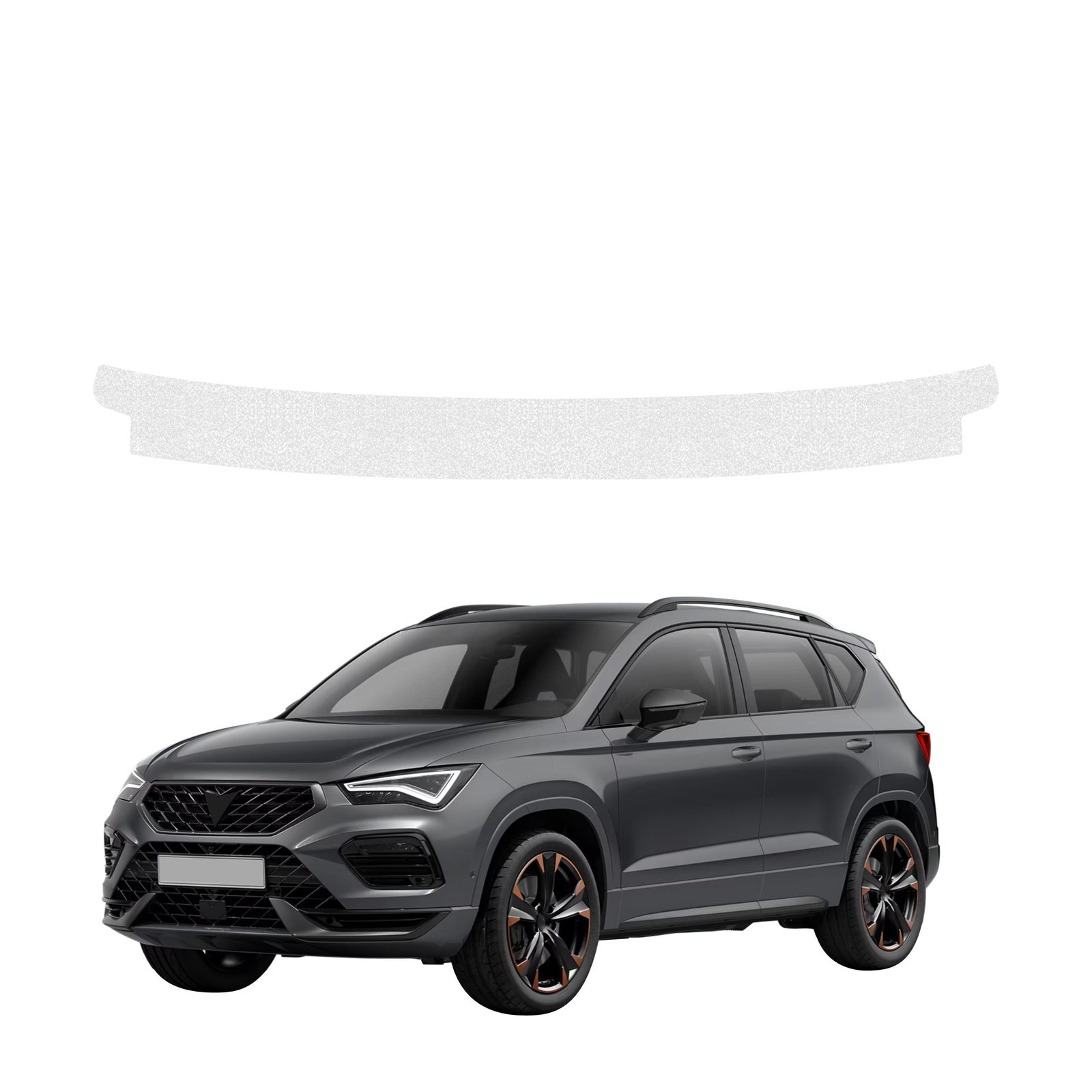 Bespalvė techninė apsauginė danga bagažinės slenksčiui Cupra Ateca (2020-2026) GRIZZ HeavyDuty Clear