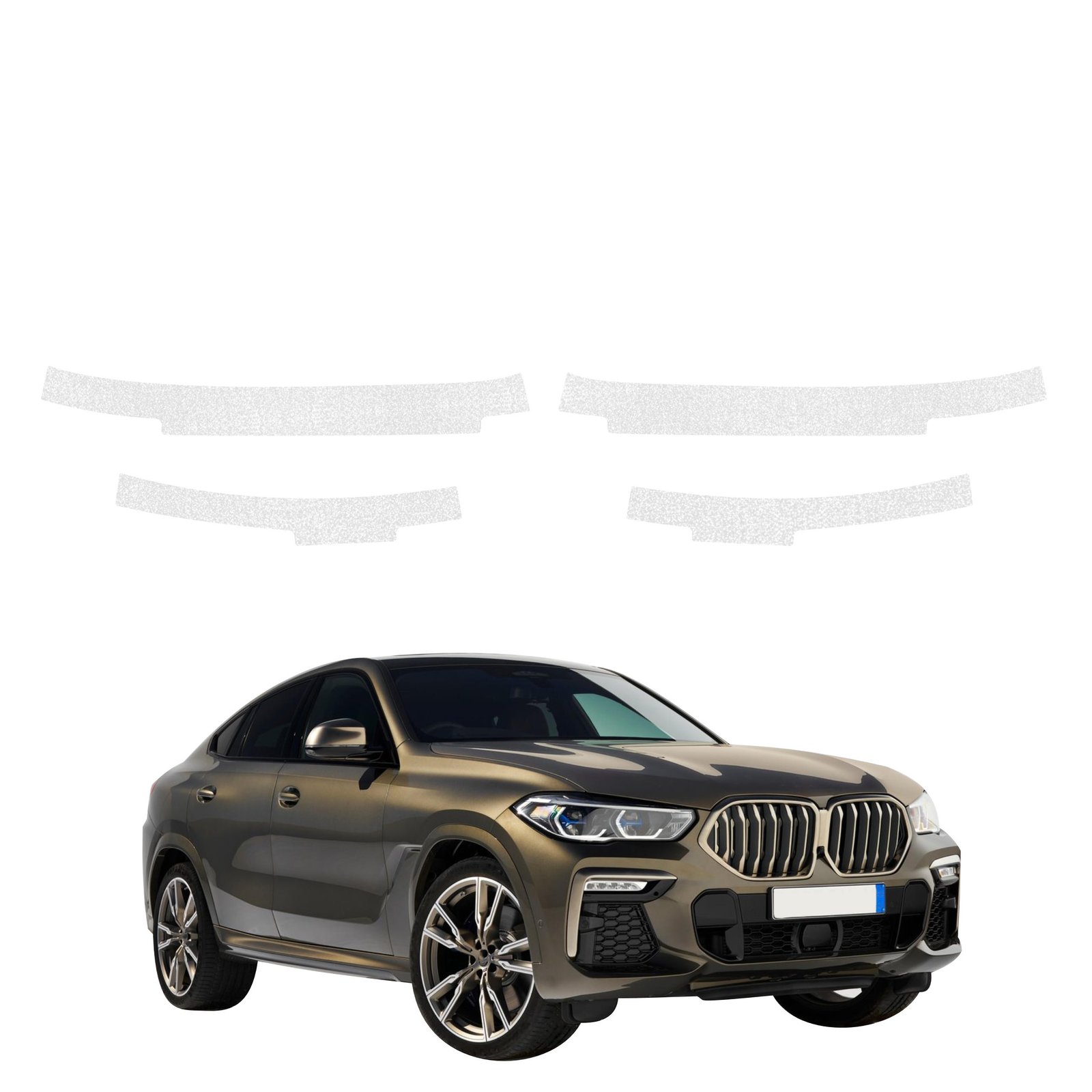 Komplektas 4w1 Bespalvė techninė apsauginė danga slenksčiams BMW X6M (2019-2023) GRIZZ HeavyDuty Clear