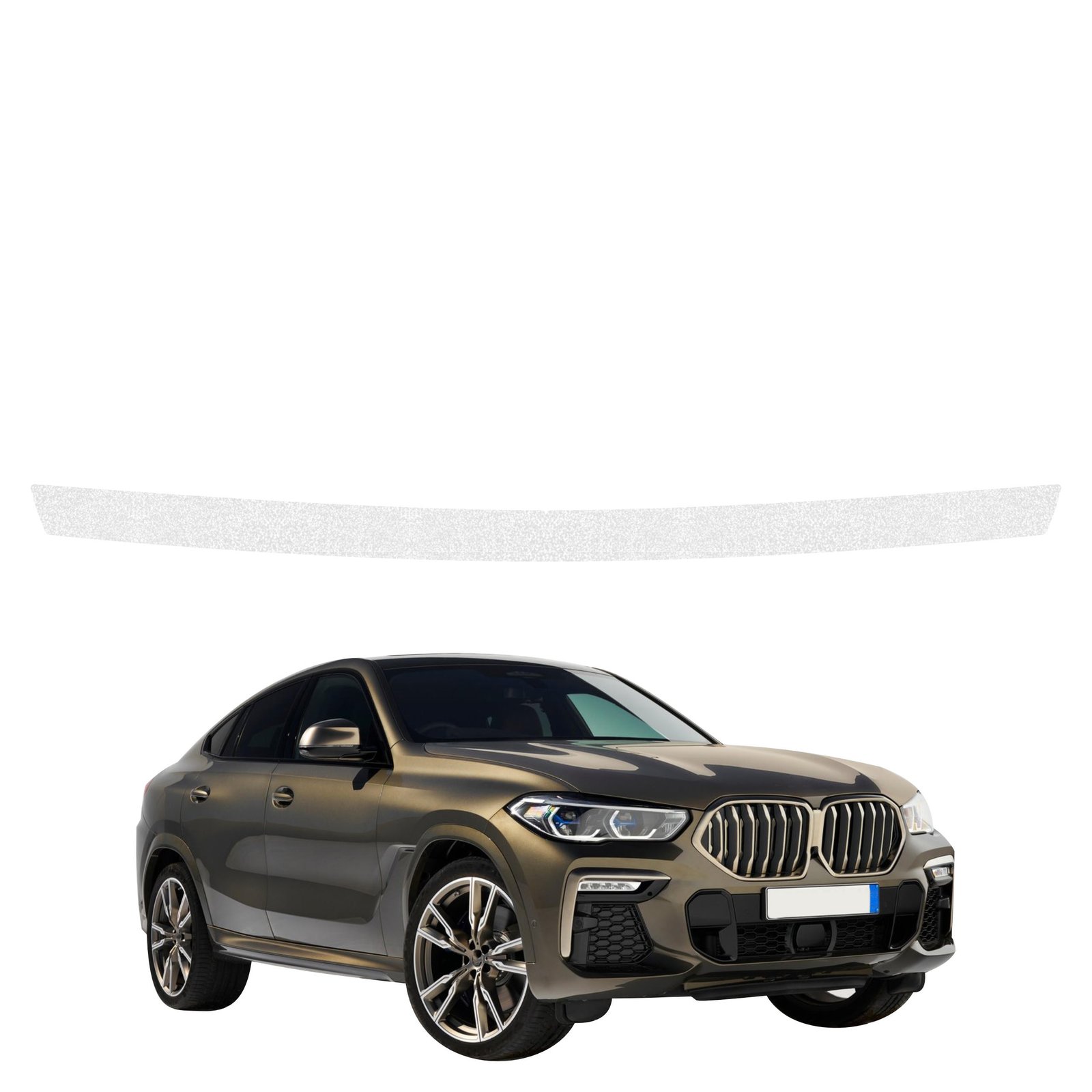 Bespalvė techninė apsauginė danga bagažinės slenksčiui BMW X6M (2019-2023) GRIZZ HeavyDuty Clear