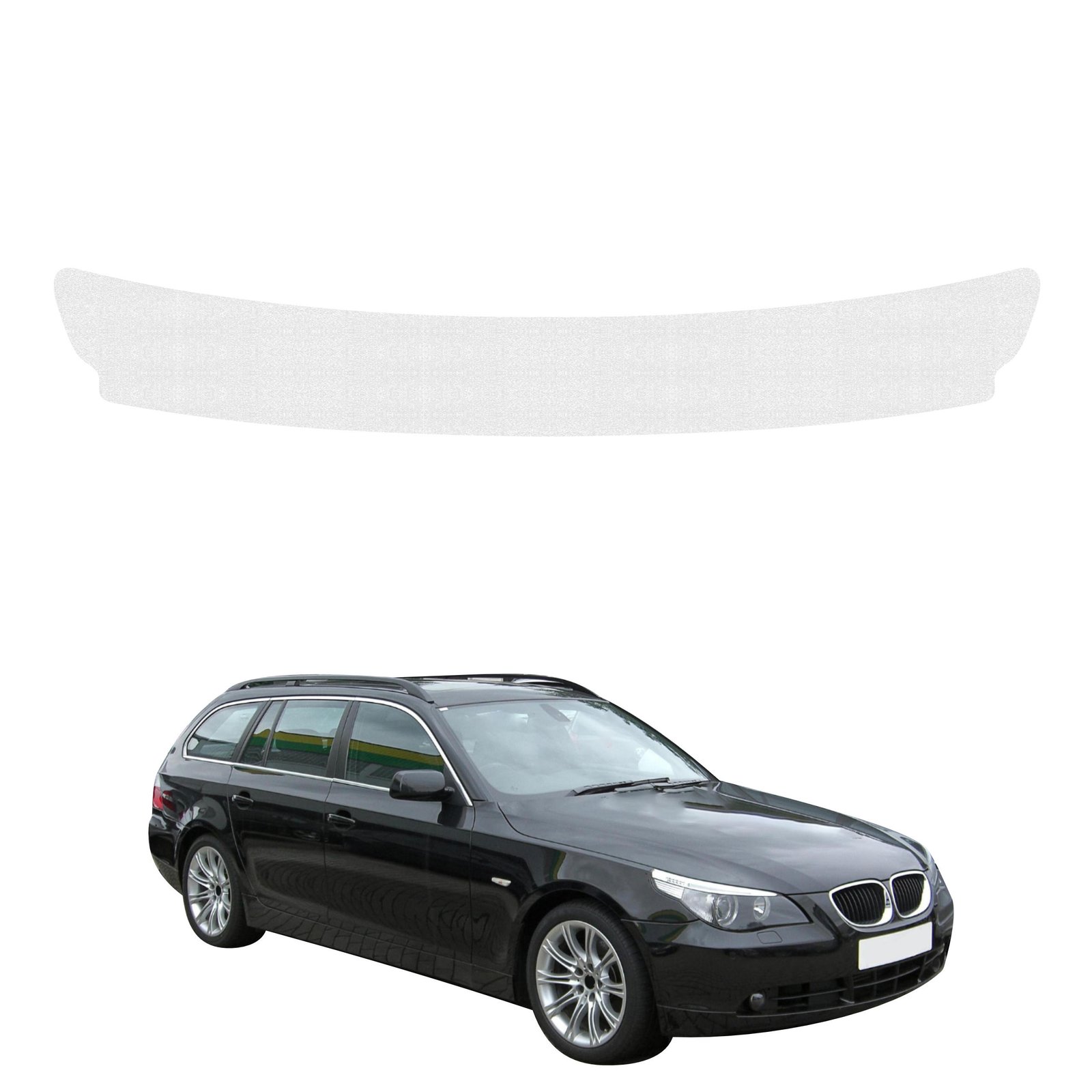 Bespalvė techninė apsauginė danga bagažinės slenksčiui BMW 5 E61 universalas PreLCI (2003-2007) GRIZZ HeavyDuty Clear