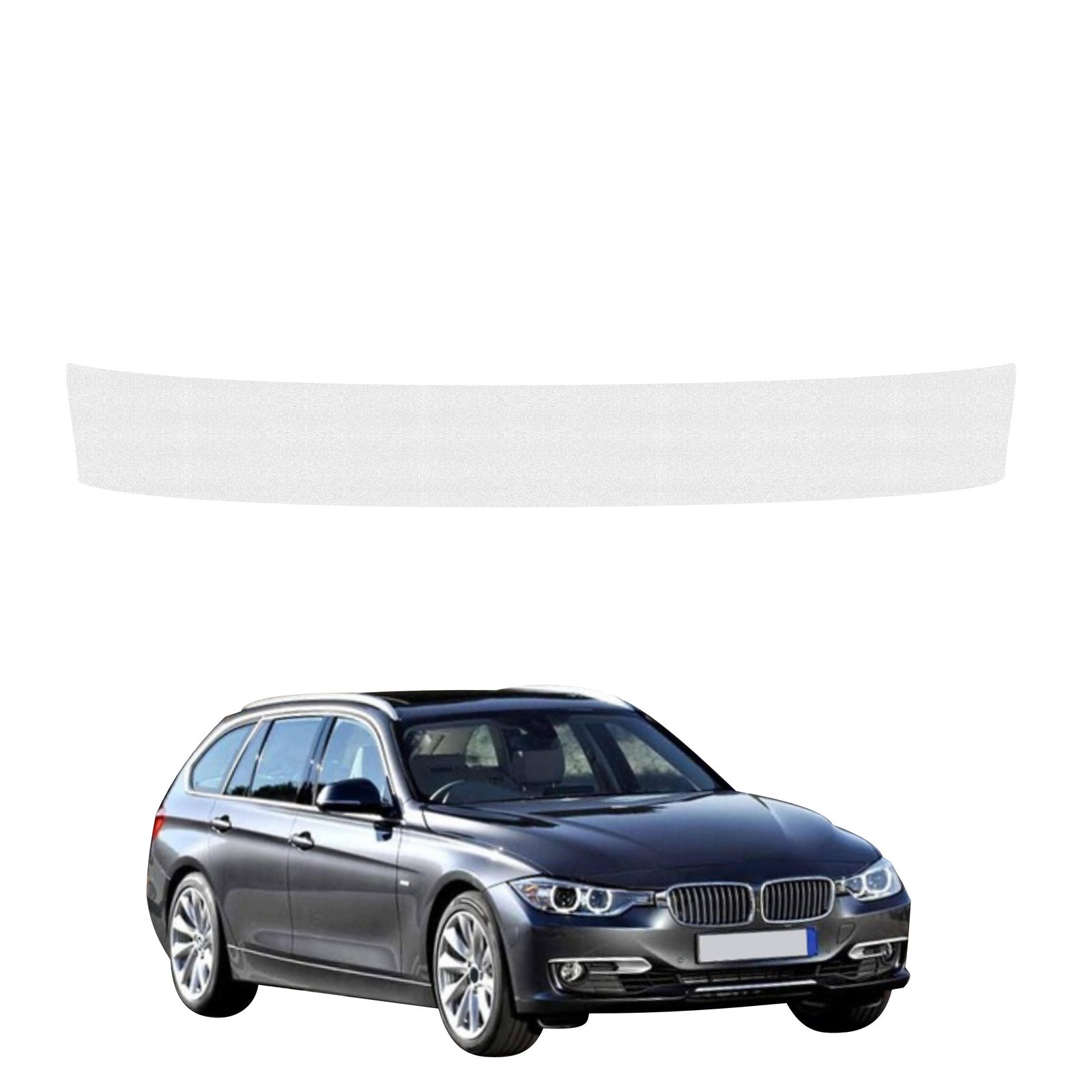 Bespalvė techninė apsauginė danga bagažinės slenksčiui BMW 3 F31 universalas Pre-LCI (2011-2015) GRIZZ HeavyDuty Clear