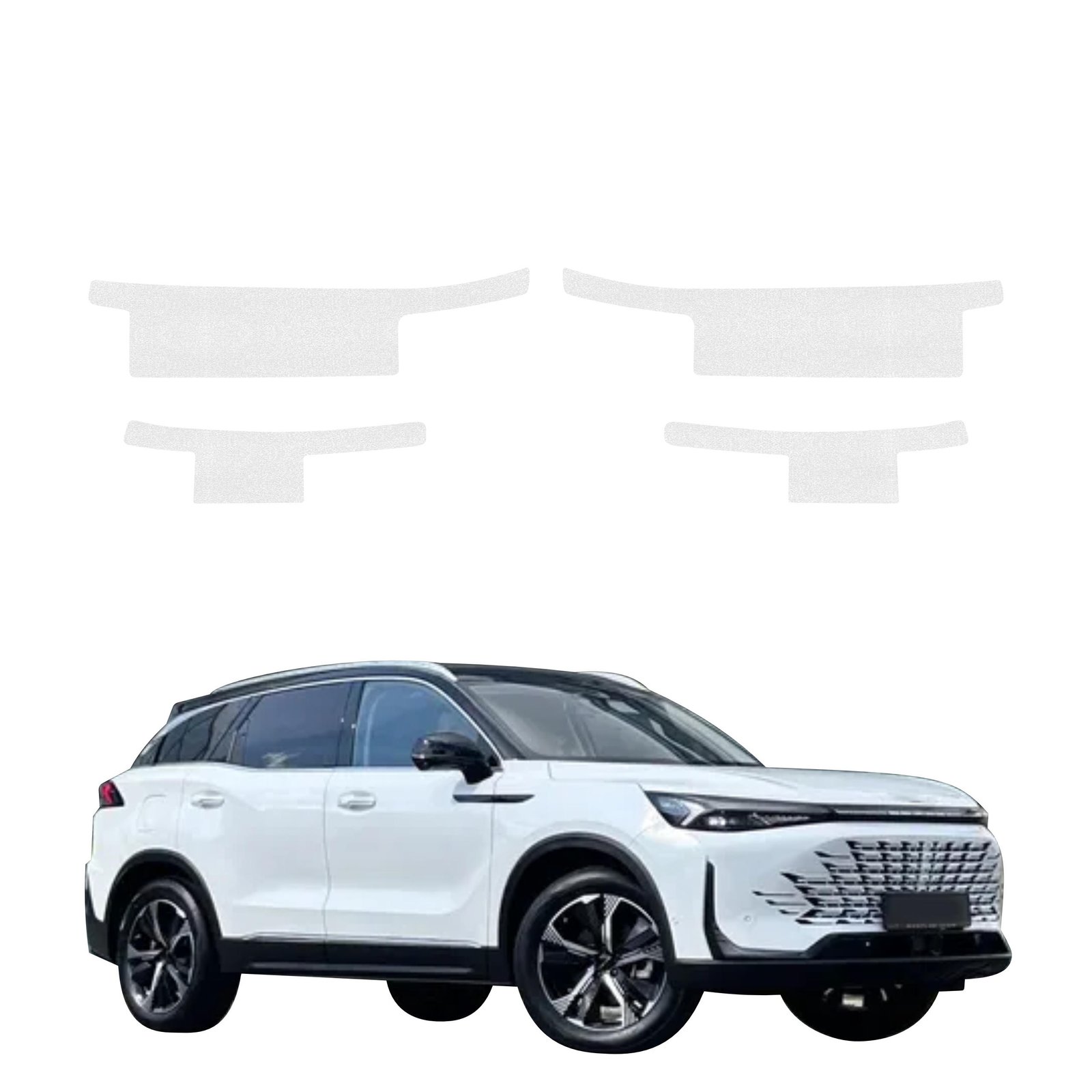 Komplektas 4w1 Bespalvė techninė apsauginė danga slenksčiams BAIC BEIJING 7 (2024-2026) GRIZZ HeavyDuty Clear