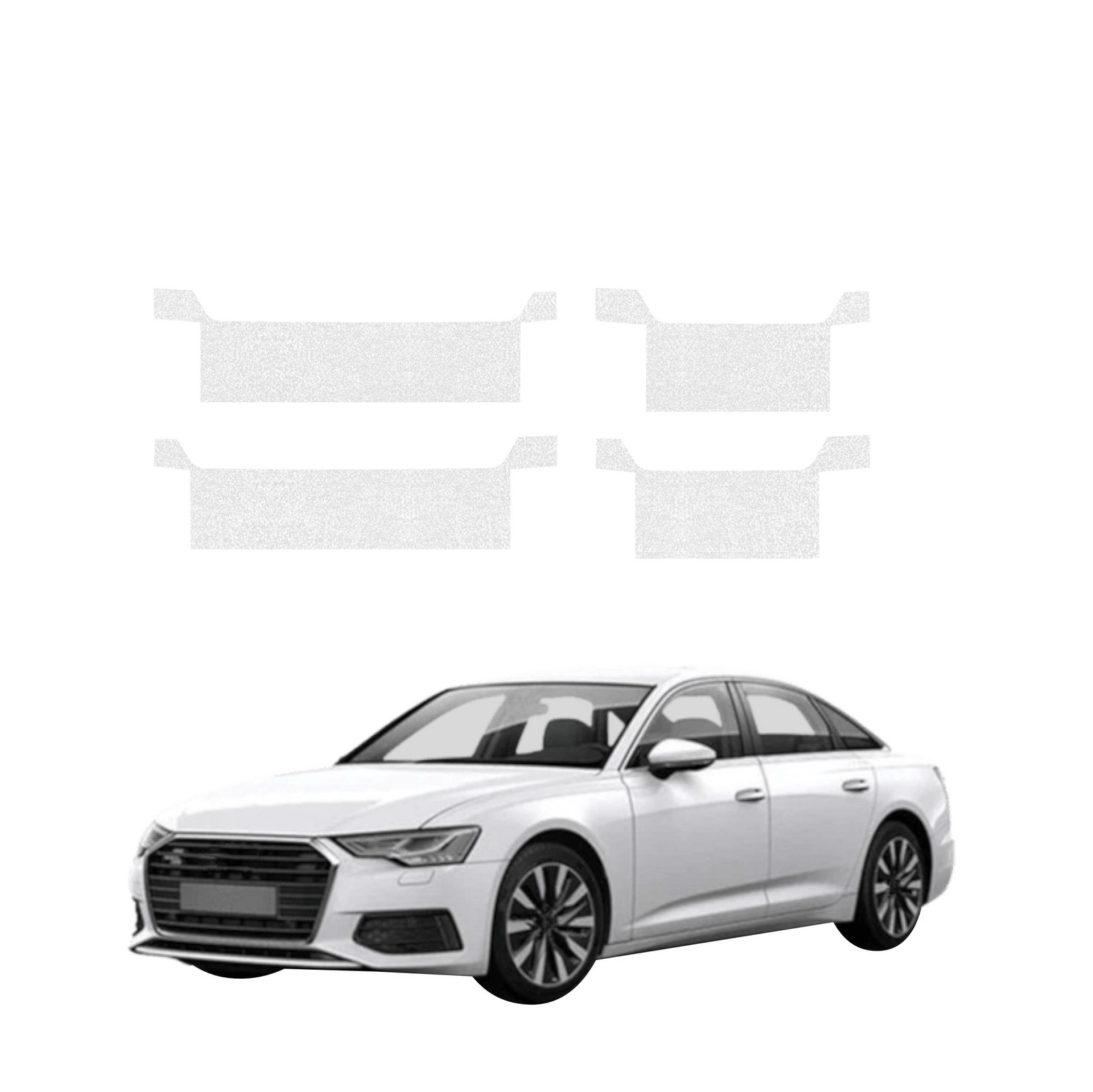 Komplektas 4w1 Bespalvė techninė apsauginė danga slenksčiams Audi A6 C8 Sedan (2018-2023) GRIZZ HeavyDuty Clear