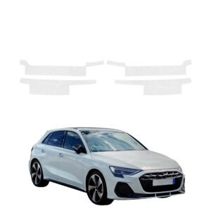 Komplektas 4w1 Bespalvė techninė apsauginė danga slenksčiams Audi A3 8Y hečbekas 5D (2024-2026) GRIZZ HeavyDuty Clear