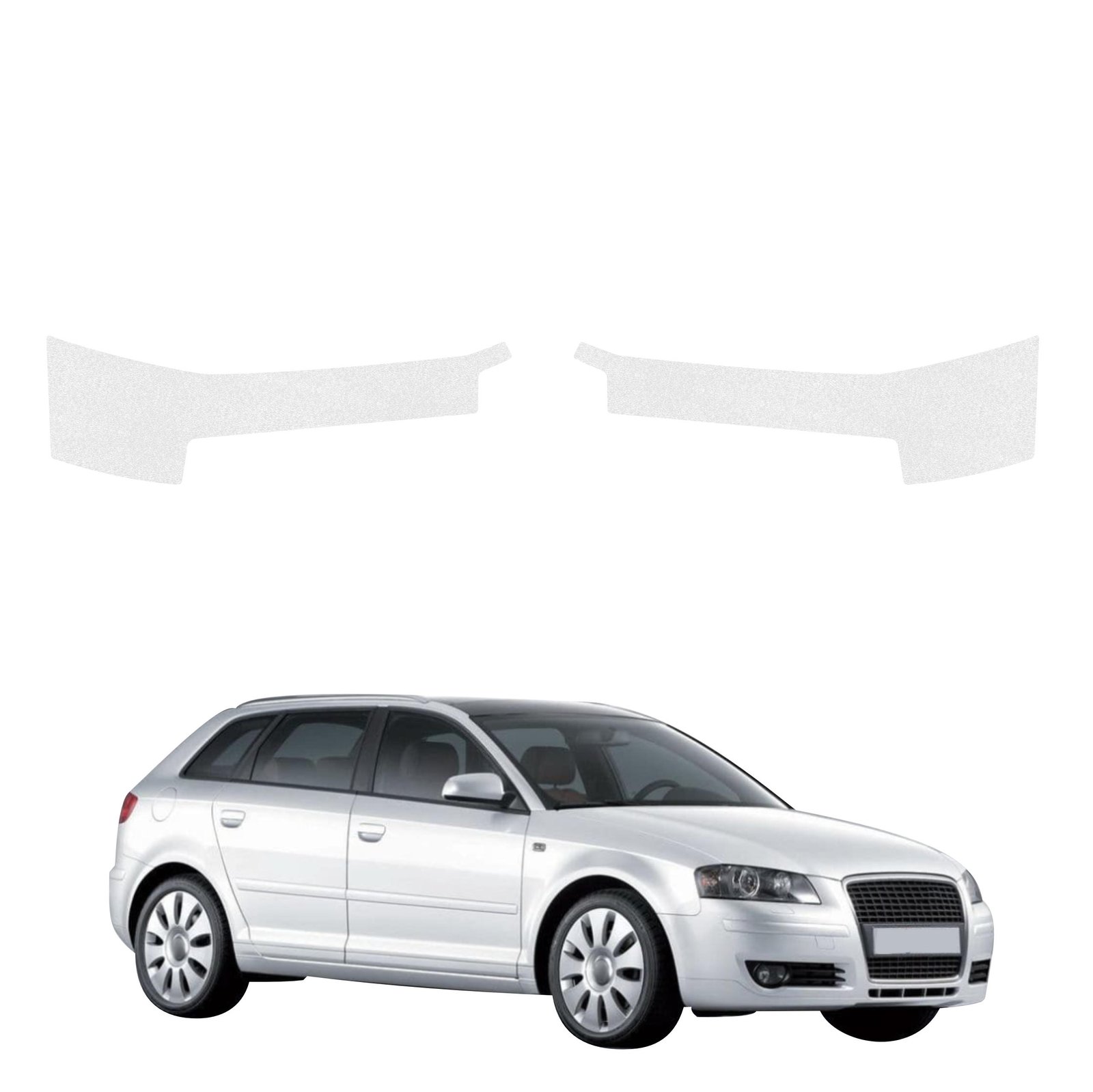 Komplektas 2w1 Bespalvė techninė apsauginė danga slenksčiams Audi A3 8P hečbekas 5D (2008-2012) GRIZZ HeavyDuty Clear