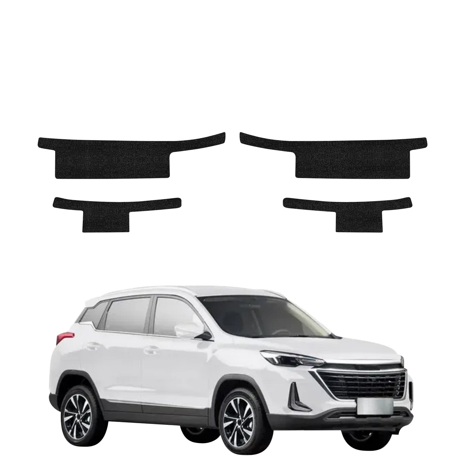 Komplektas 4w1 Juoda techninė apsauginė danga slenksčiams BAIC BEIJING 3 (2023-2026) GRIZZ HeavyDuty Black